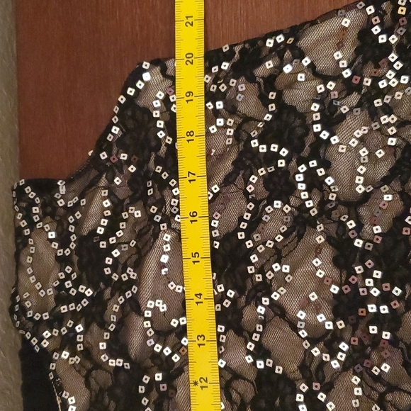 VTG Y2K Wet Seal 2x black sheer sequins tank top with sheer undershirt - Picture 9 of 11